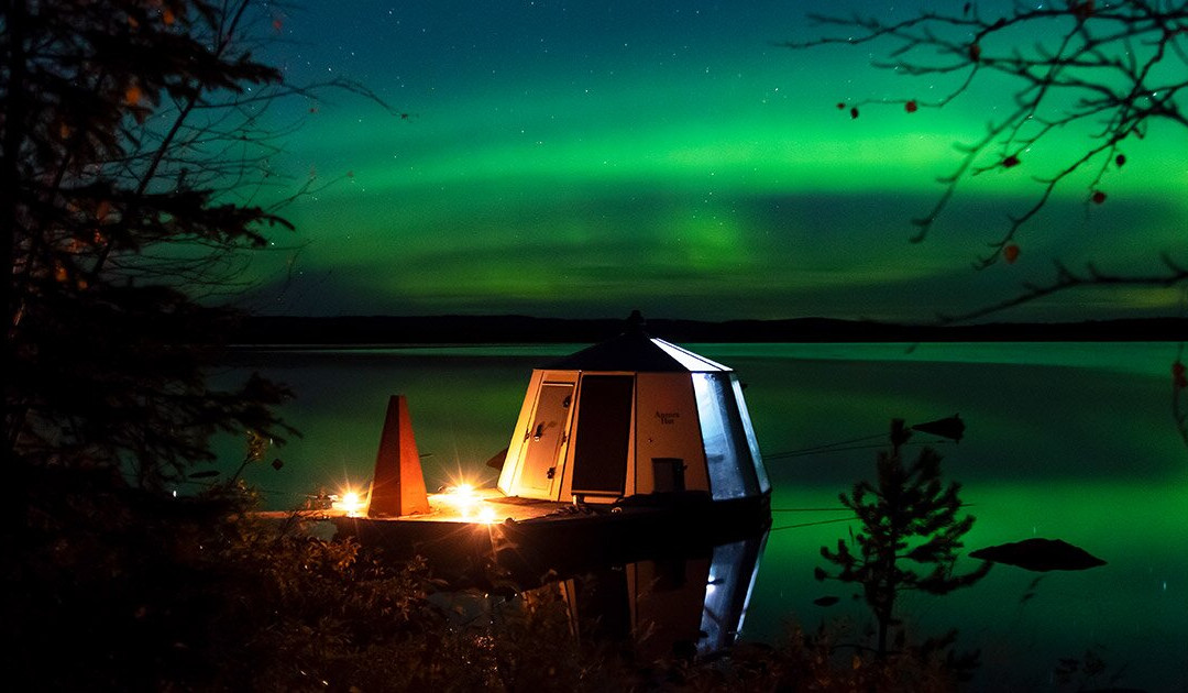 Peace & Quiet Hotel Floating Glass Room for 2 Guests Experience Northern Lights