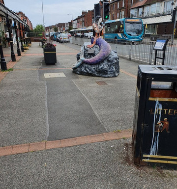 Black Rock Mermaid Statue