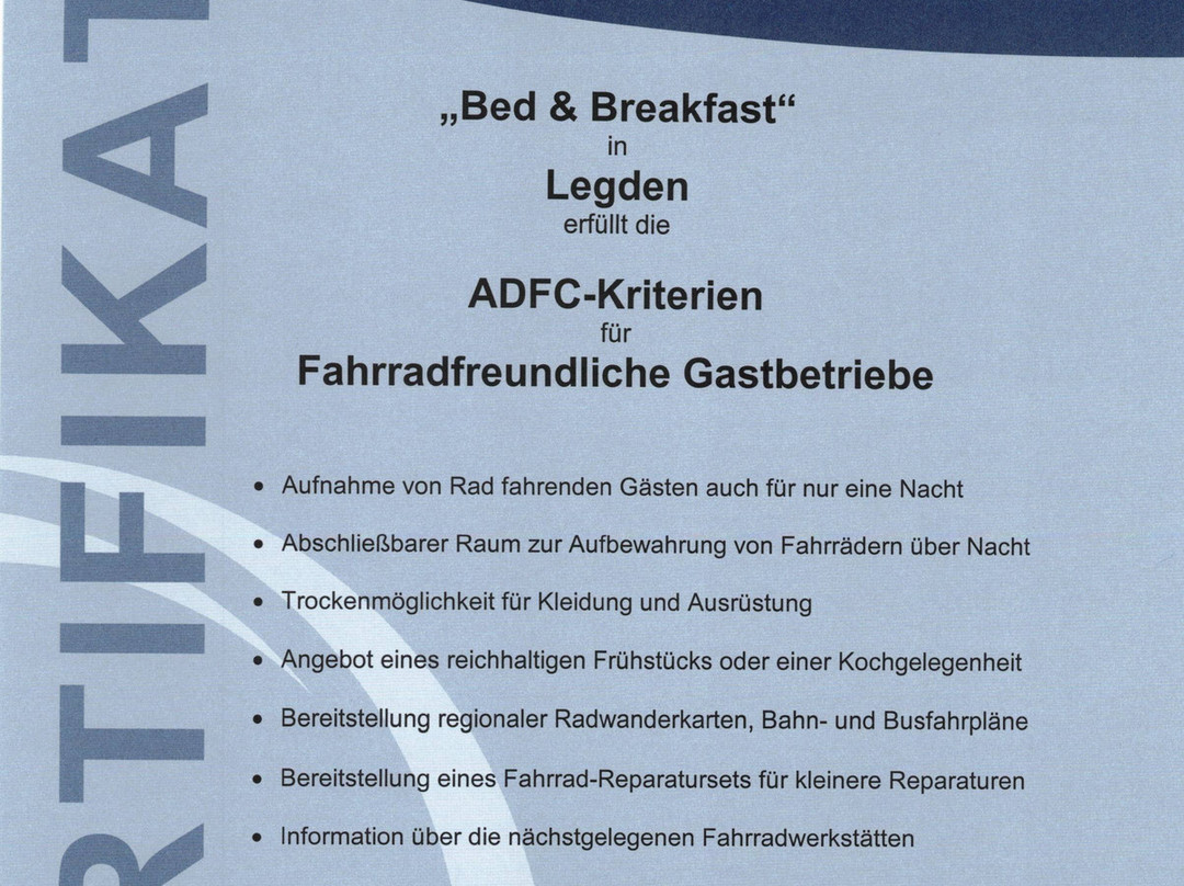 Bed & Breakfast Fruhstuckspension Legden主图