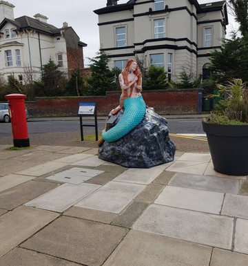 Black Rock Mermaid Statue