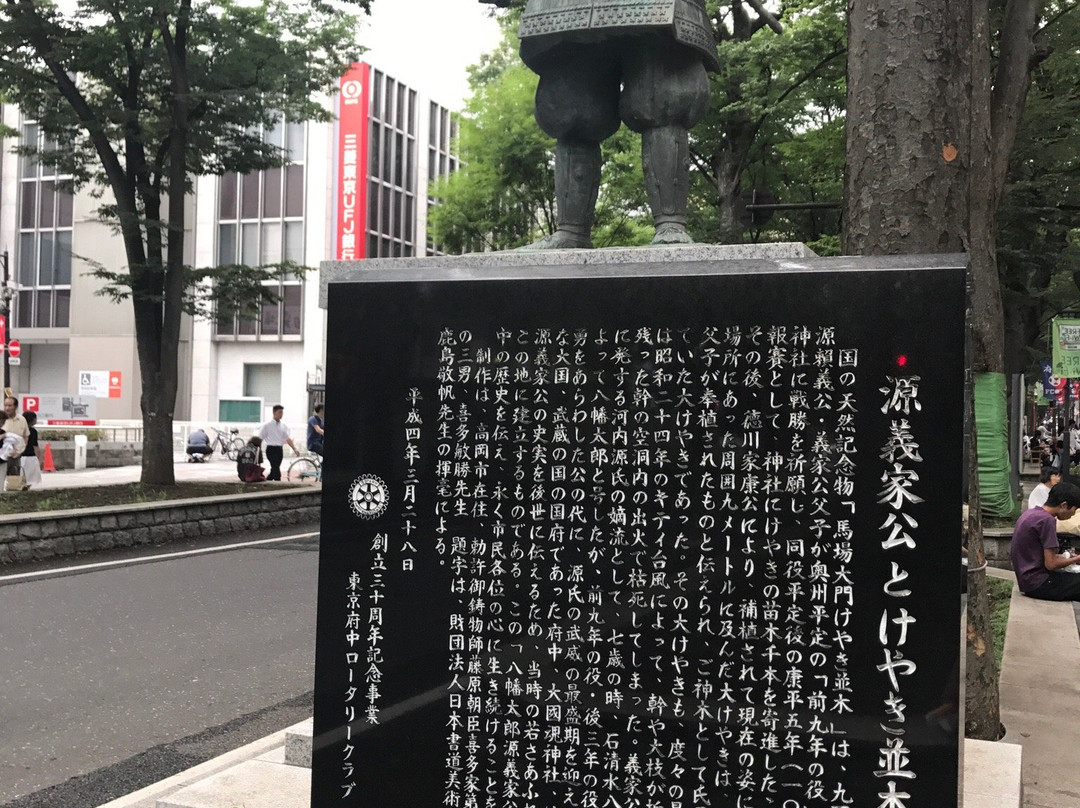 The road lined with Japanese Zelkova near Babadaimon Gate-府中市必去景点