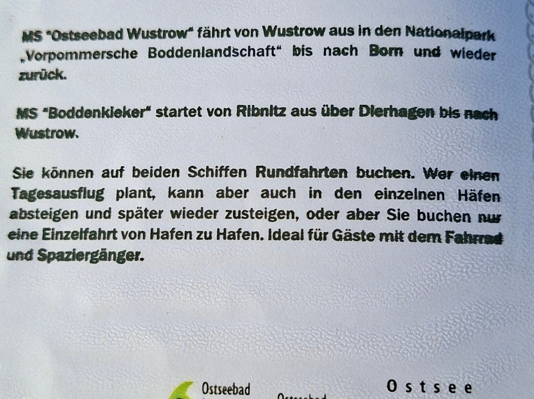 Fahrgastbetrieb Kruse und Voss-Ostseebad Wustrow必去景点
