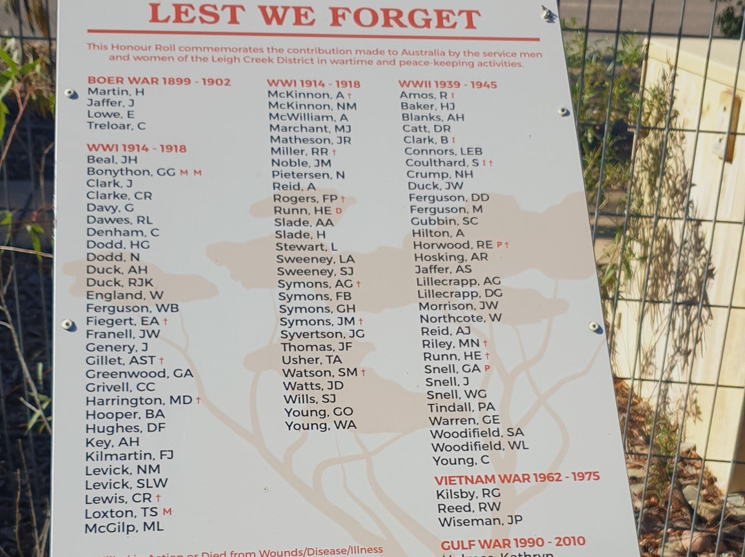 Leigh Creek War Memorial景点图片
