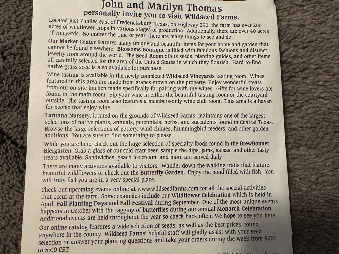 Wildseed Farms-弗雷德里克斯堡必去景点