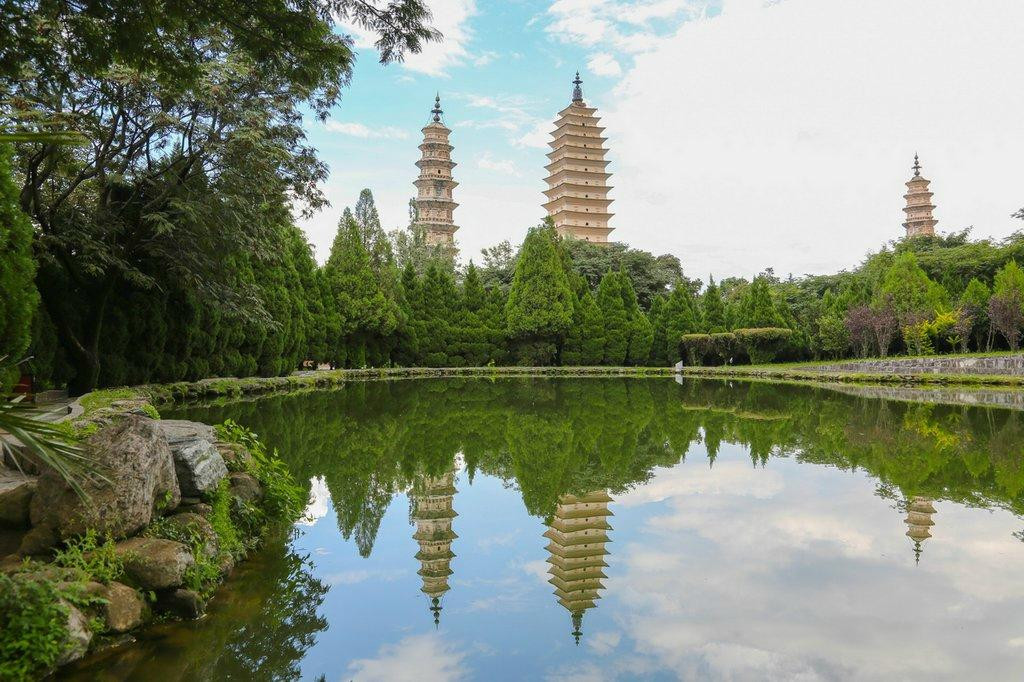 三塔倒影公园景点图片