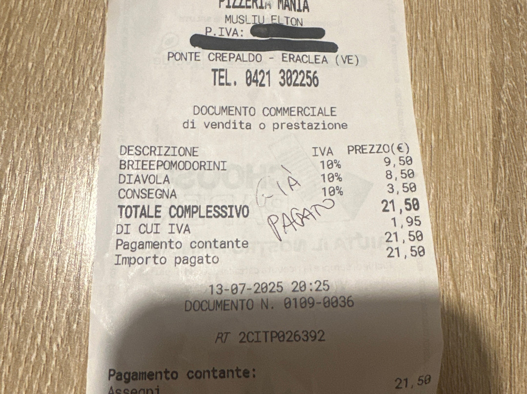 Pizzeria Mania Di Ponte Crepaldo