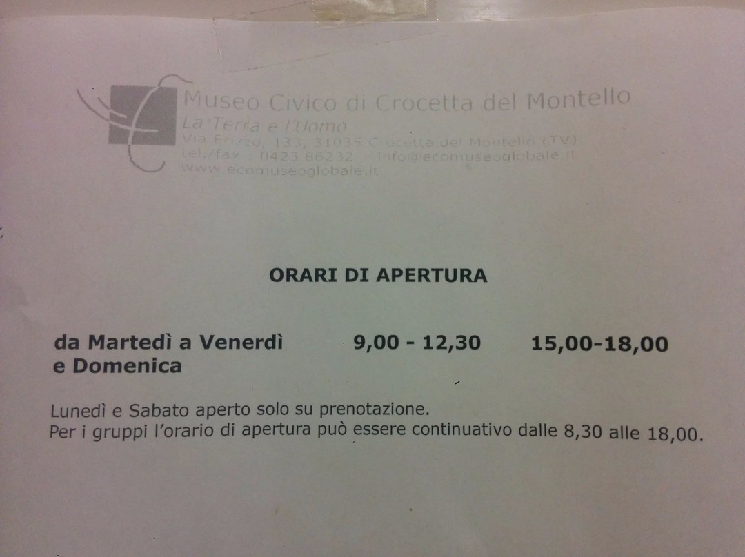 Museo la Terra e l'uomo-Crocetta del Montello必去景点