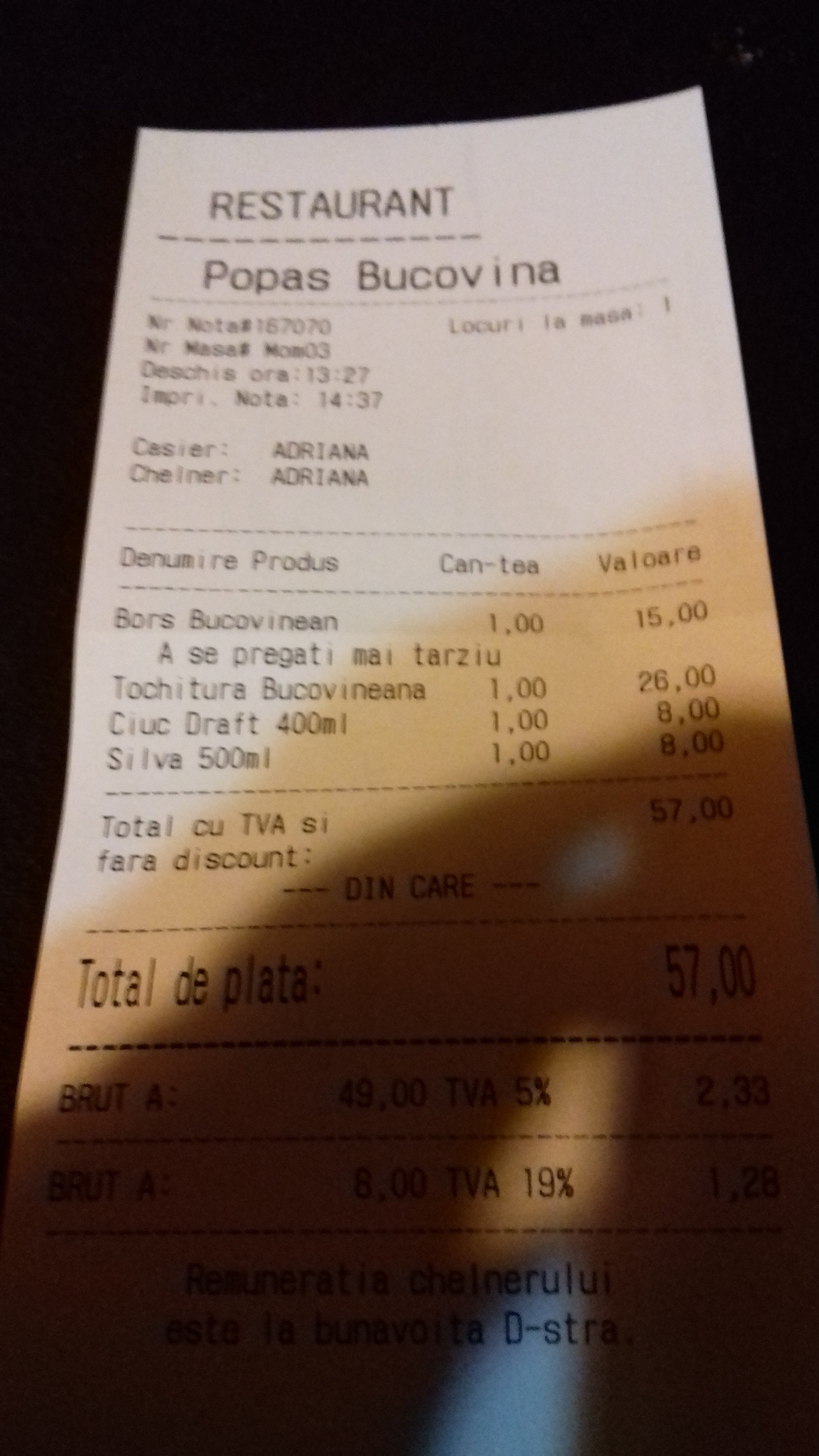 Popas Turistic Bucovina-餐饮