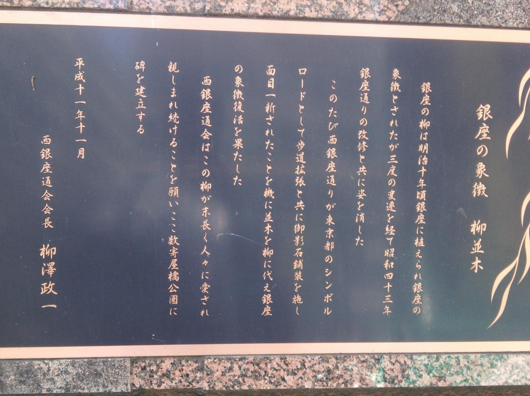 Monument of Ginza No Yanagi-Shimbashi必去景点
