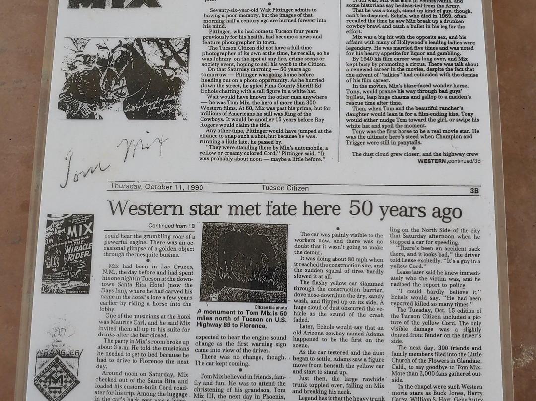 Tom Mix Memorial-Florence必去景点