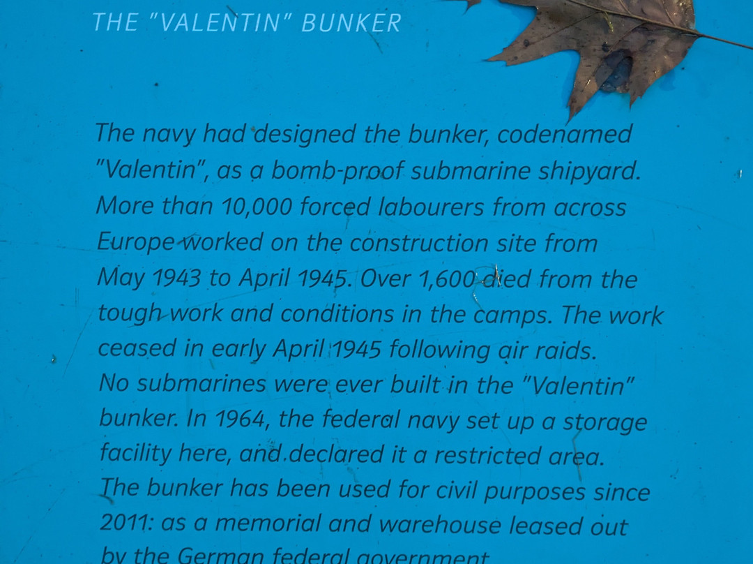 U-Boot Bunker Valentin-不莱梅必去景点