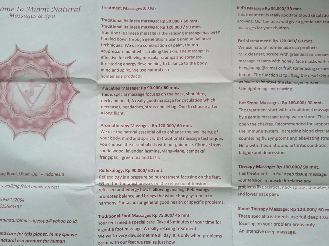 Murni Natural Massage & Spa-乌布必去景点