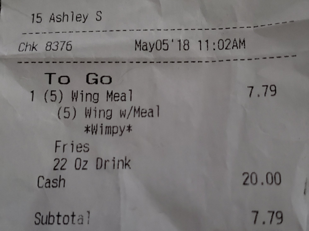 Zaxbys Chicken Fingers & Buffalo Wings