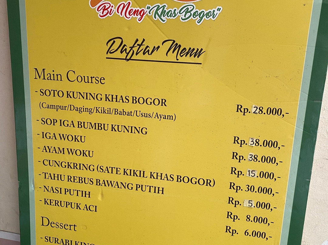 Soto Kuning Bi Neng Khas Bogor