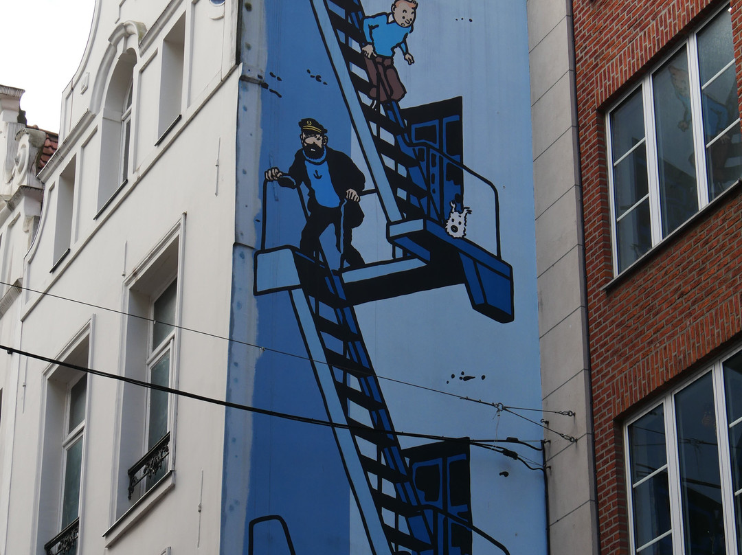 Tintin Mural Painting-布鲁塞尔必去景点
