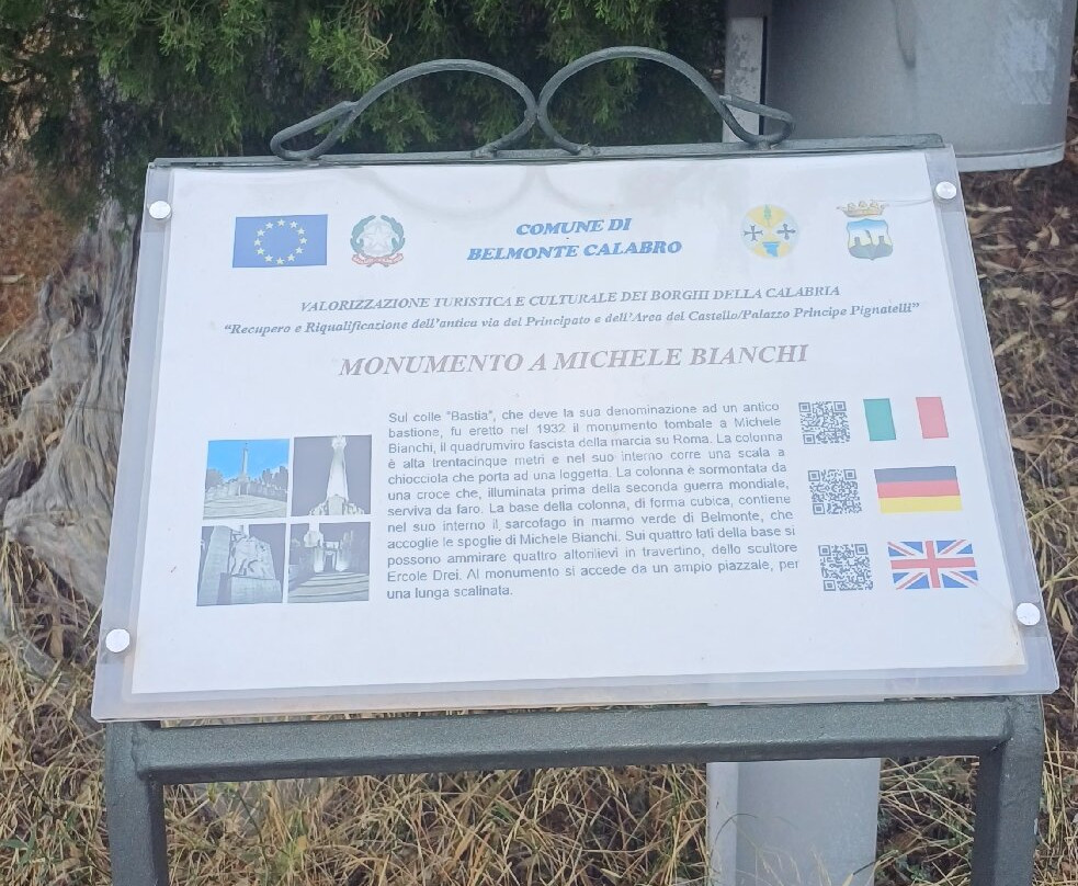 Monumento a Michele Bianchi-Belmonte Calabro必去景点