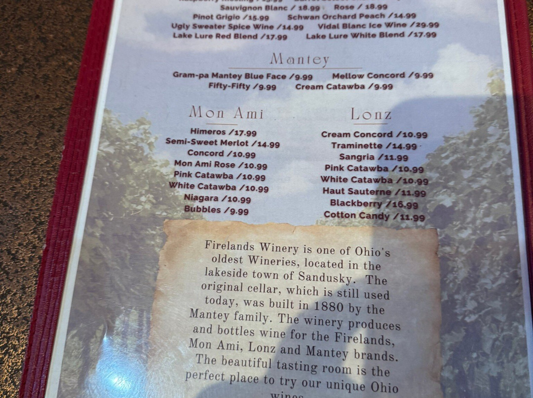 Firelands Winery-桑达斯基必去景点