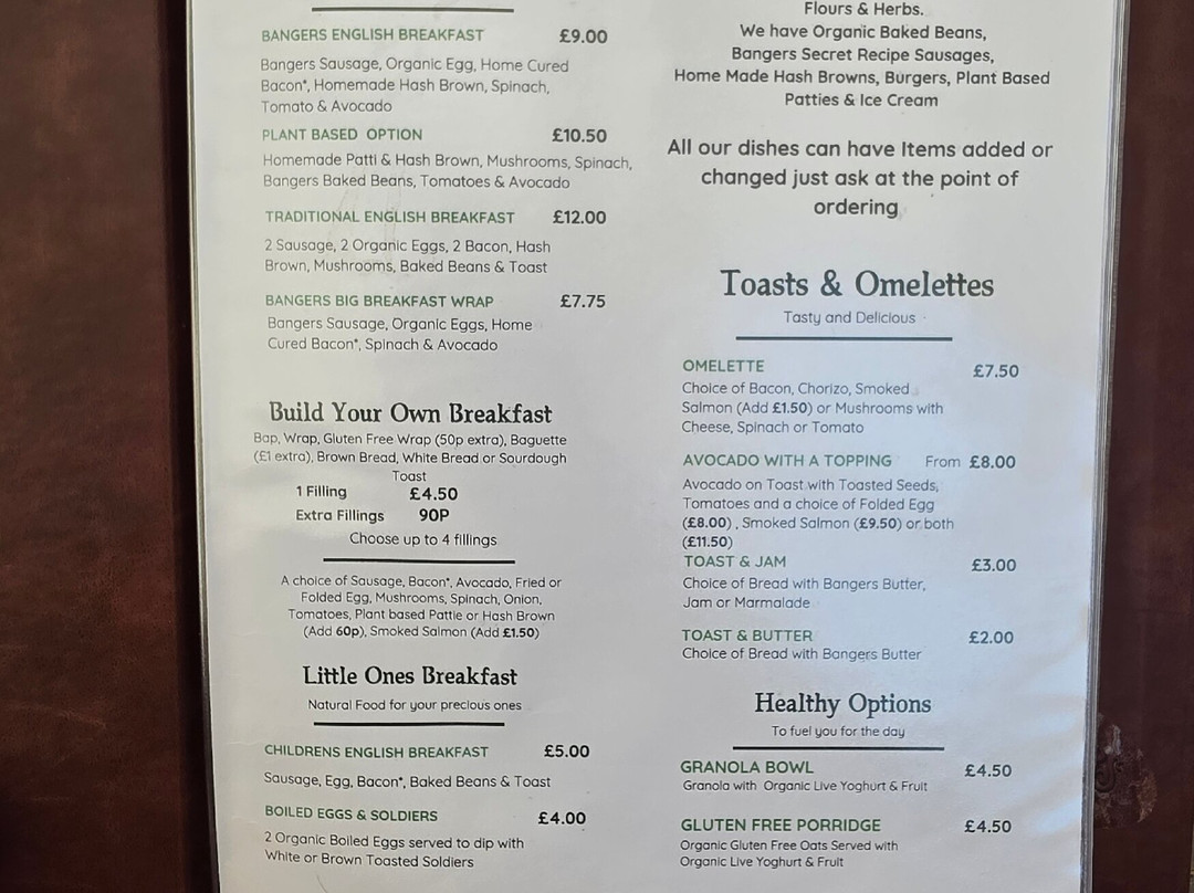 Bangers Natural Cafe