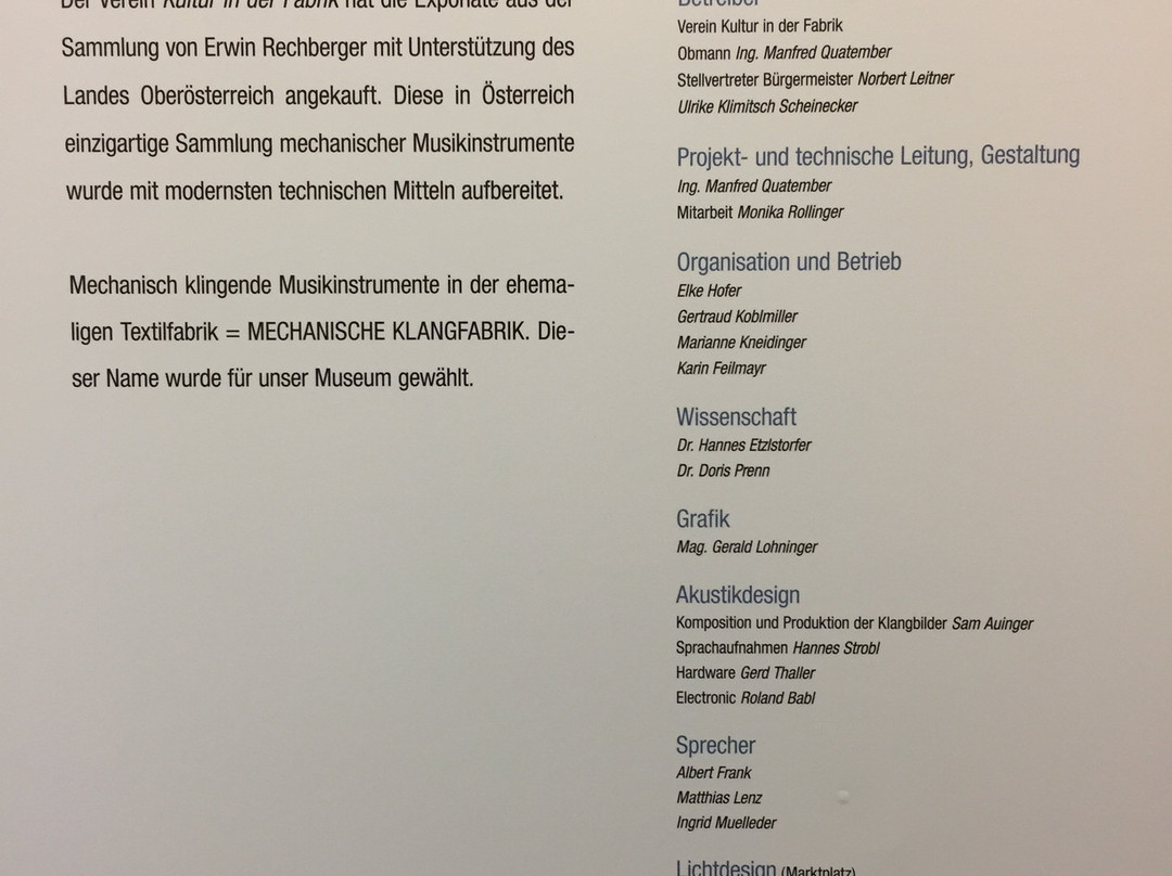 Museum Mechanische Klangfabrik Haslach-Haslach an der Muhl必去景点