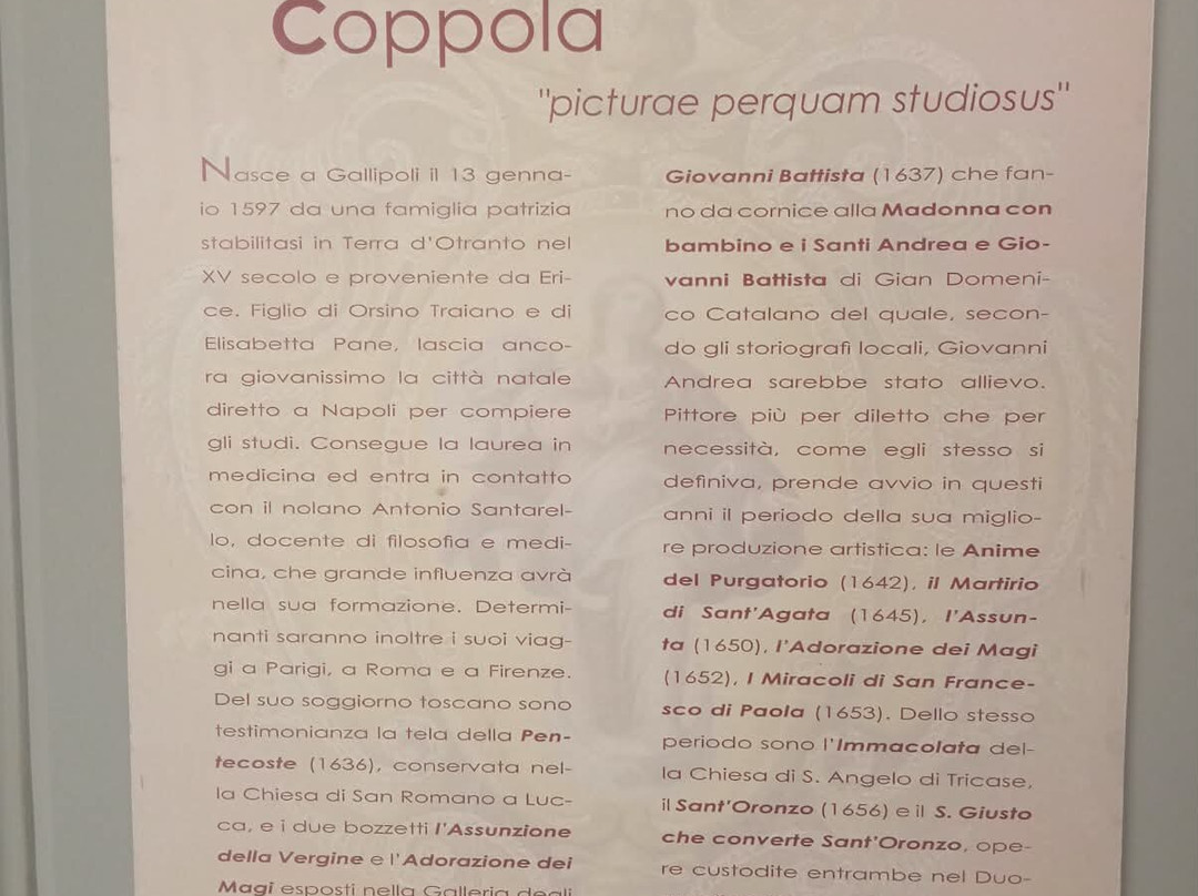 Sala Collezione Coppola - Museo Civico Gallipoli-加里波利必去景点