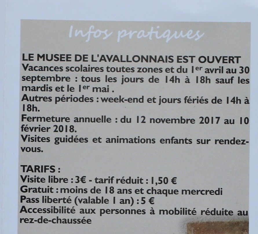 Musée de l'Avallonnais景点图片