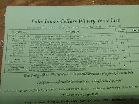 Lake James Cellars Winery-Glen Alpine必去景点