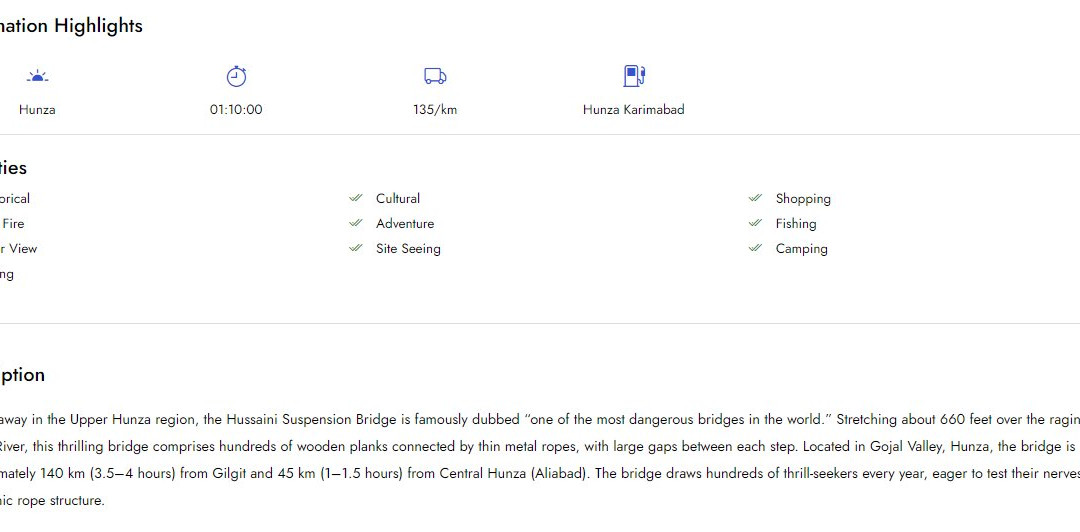 Hussaini Hanging Bridge-罕萨必去景点