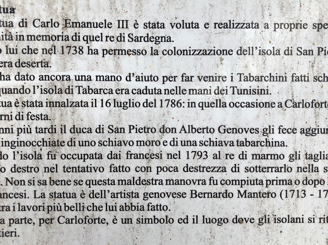 Monumento a Carlo Emanuele III-Carloforte必去景点