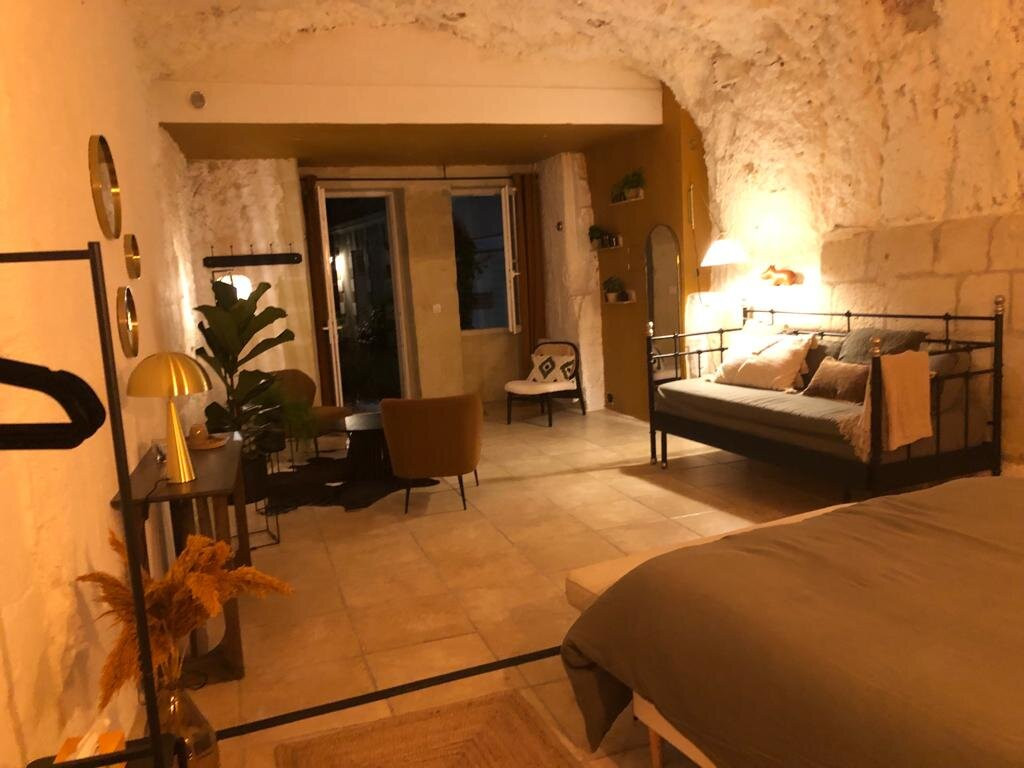 La Ville-aux-Dames酒店住宿-Les Troglos de la Tufolière