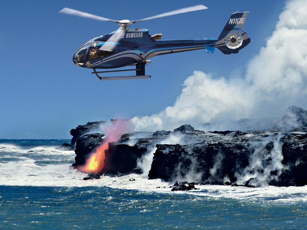 蓝色夏威夷直升飞机景点图片