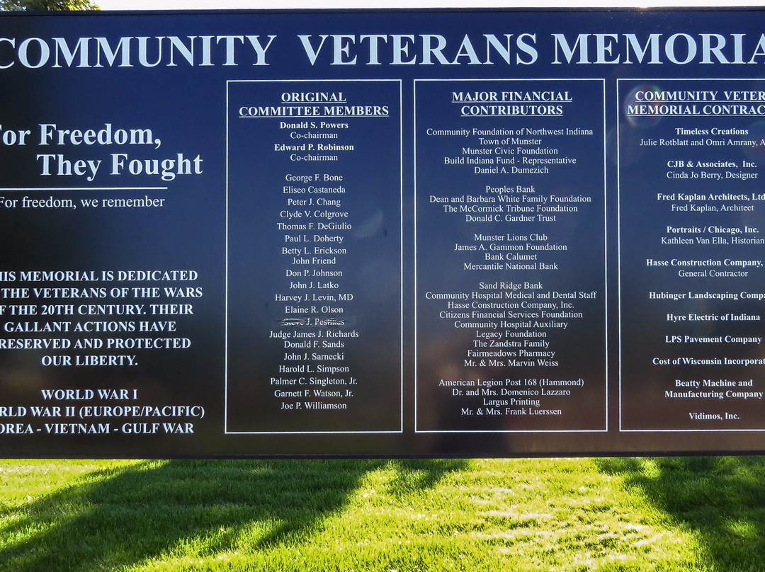 Community Veterans Memorial-Munster必去景点