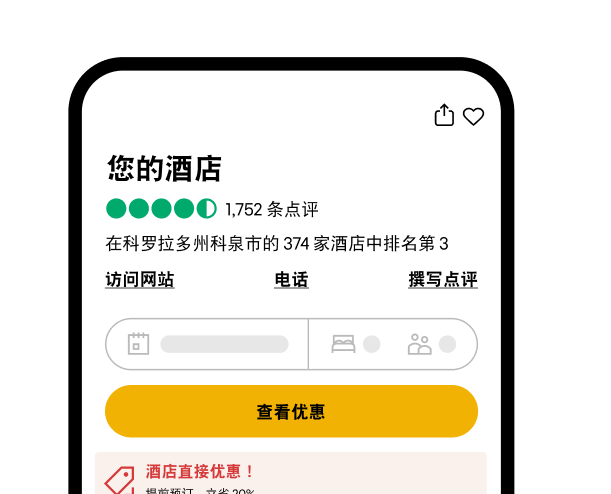 手机版高级账户酒店详情页的顶部。