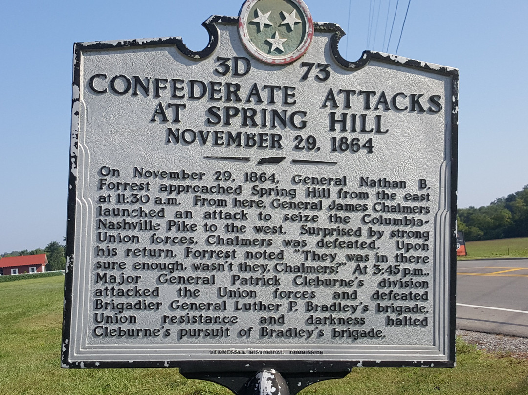 Spring Hill Self-Guided Battlefield Driving Tour
