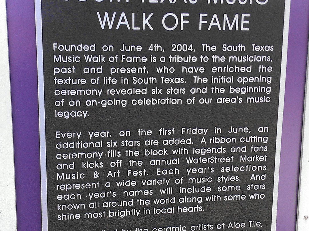 South Texas Music Walk of Fame-科珀斯克里斯蒂市必去景点