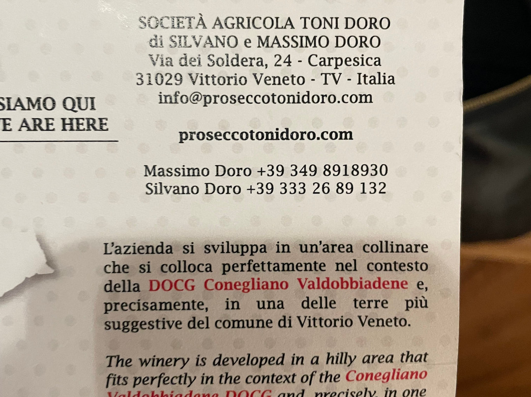 Toni Doro - Il Prosecco-维托里奥威尼托必去景点