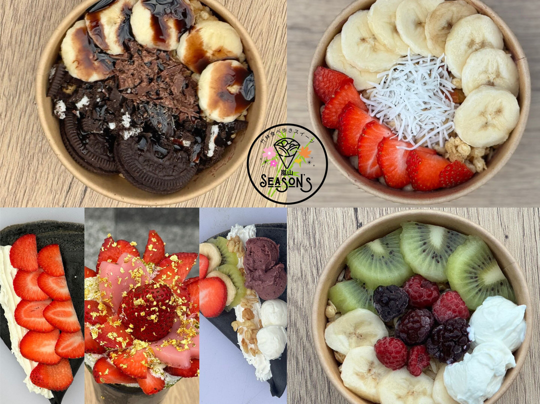 Bamboo Charcoal Crepes & Acai Bowls Kyoto Arashiyama Seasons