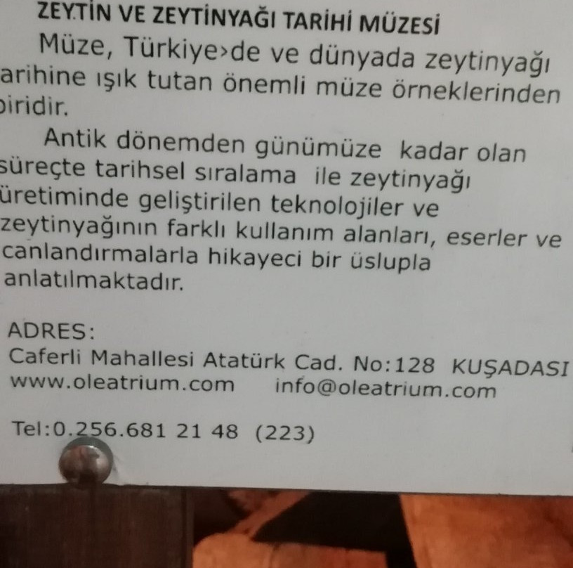 Zeytin ve Zeytinyağı Tarihi Müzesi-库萨达斯必去景点