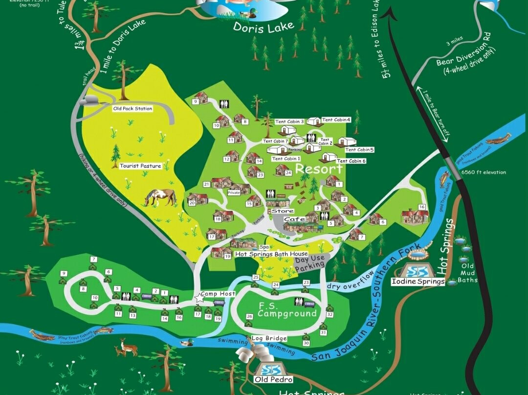 Mono Hot Springs Trail-Lakeshore必去景点