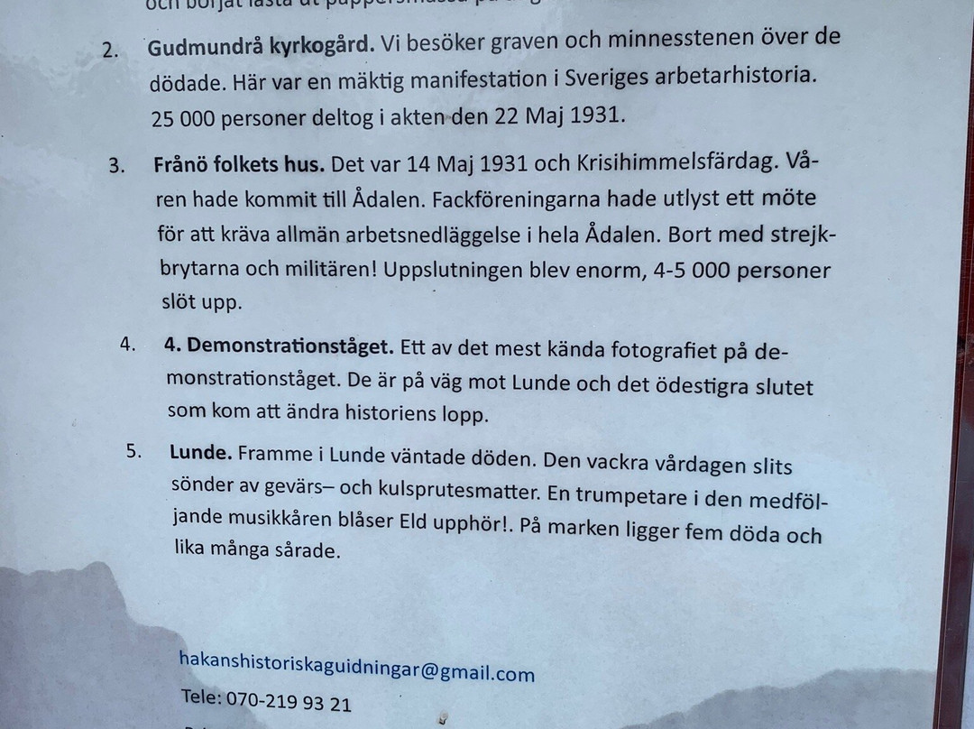 Minnesmonument skotten i Adalen 1931-Kramfors必去景点