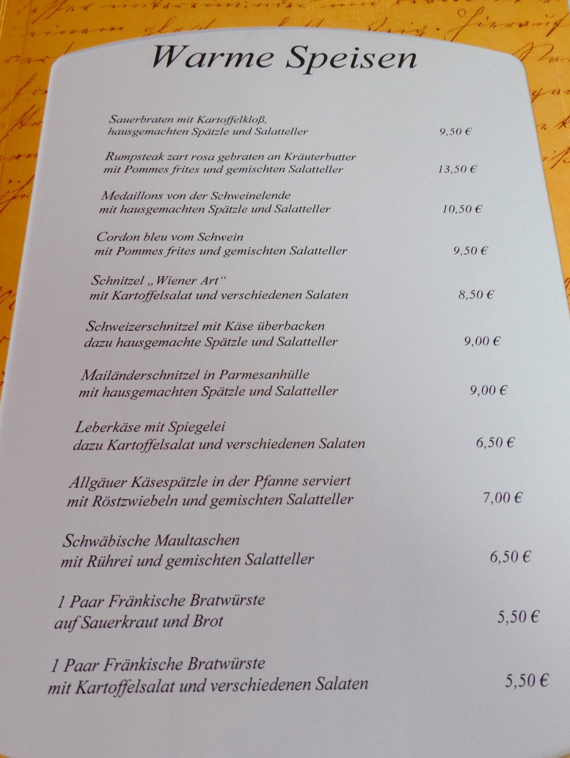 Landgasthof Zum Hirschen-餐饮