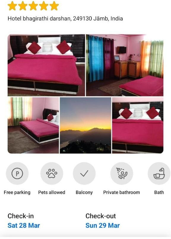 Ghansali酒店住宿-Hotel Bhagirathi Darshan