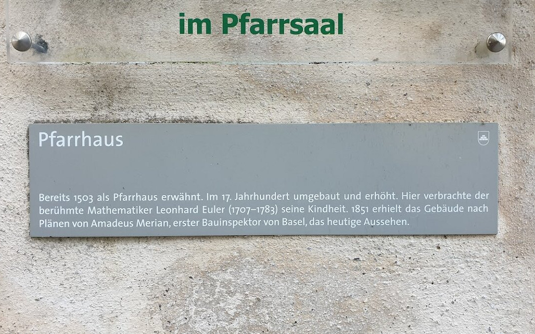 Gedenktafel für Leonhard Euler in Riehen