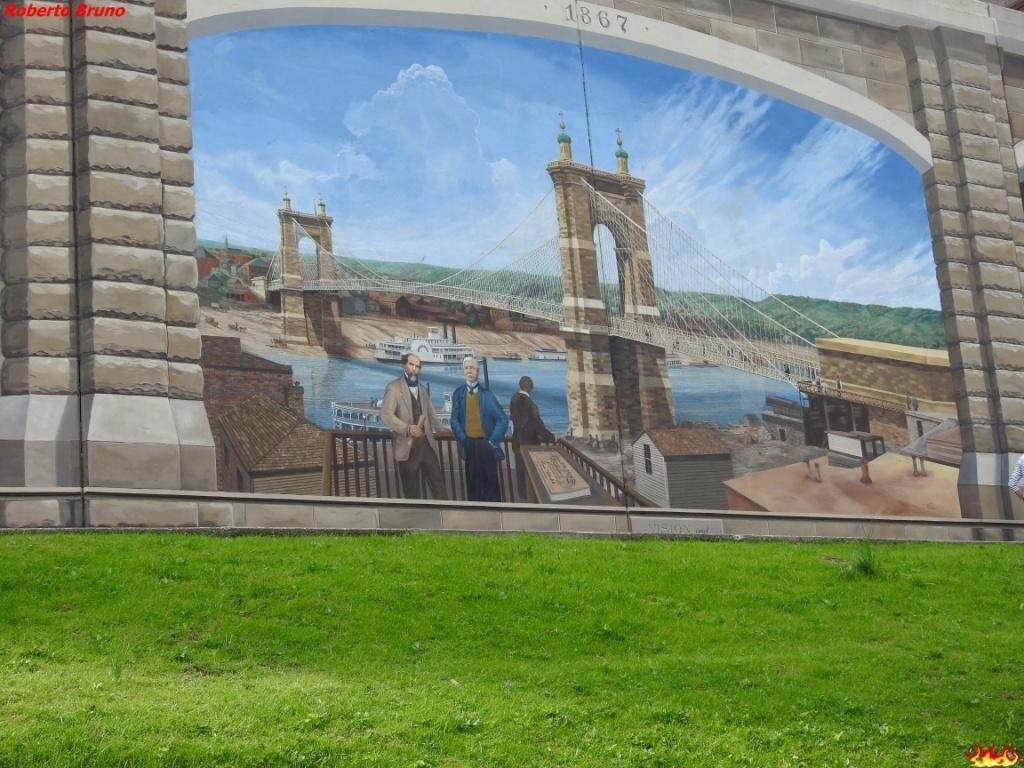Roebling Murals on the Floodwalls of Covington, KY-卡温顿必去景点