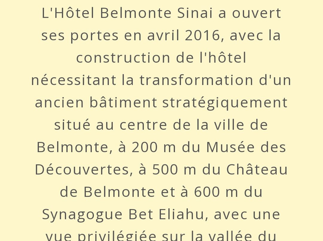 Belmonte Sinai Hotel主图