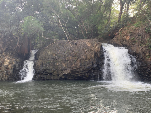 双子瀑布-夏威夷大岛必去景点