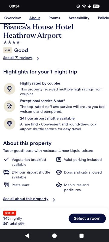 希思罗机场比安卡楼酒店-旅行者