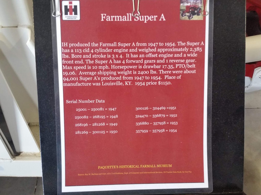 Paquette's Historical Farmall Tractor Museum景点图片