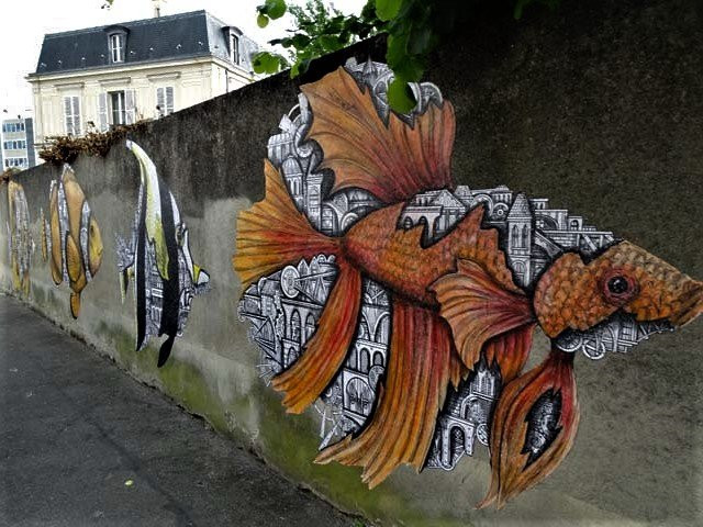 Fresque "Ballet de poissons-3"景点图片
