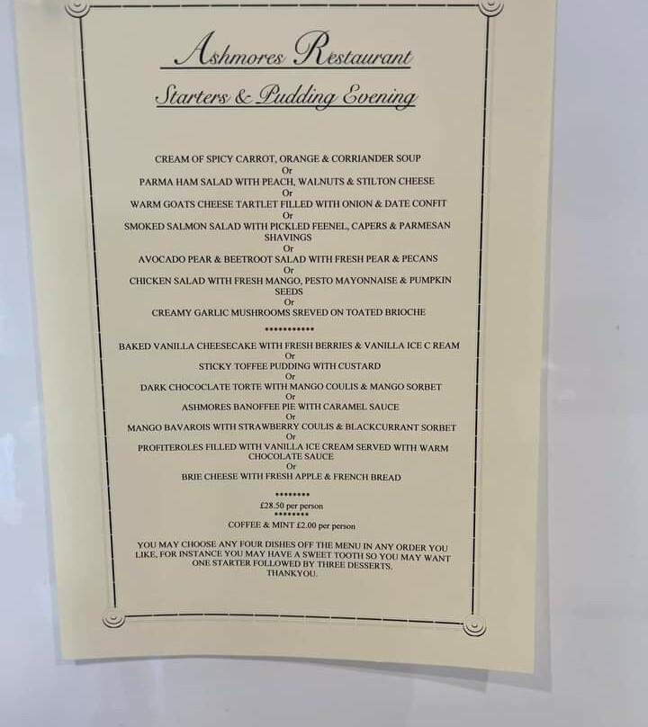 Ashmores Restaurant Radcliffe On Trent