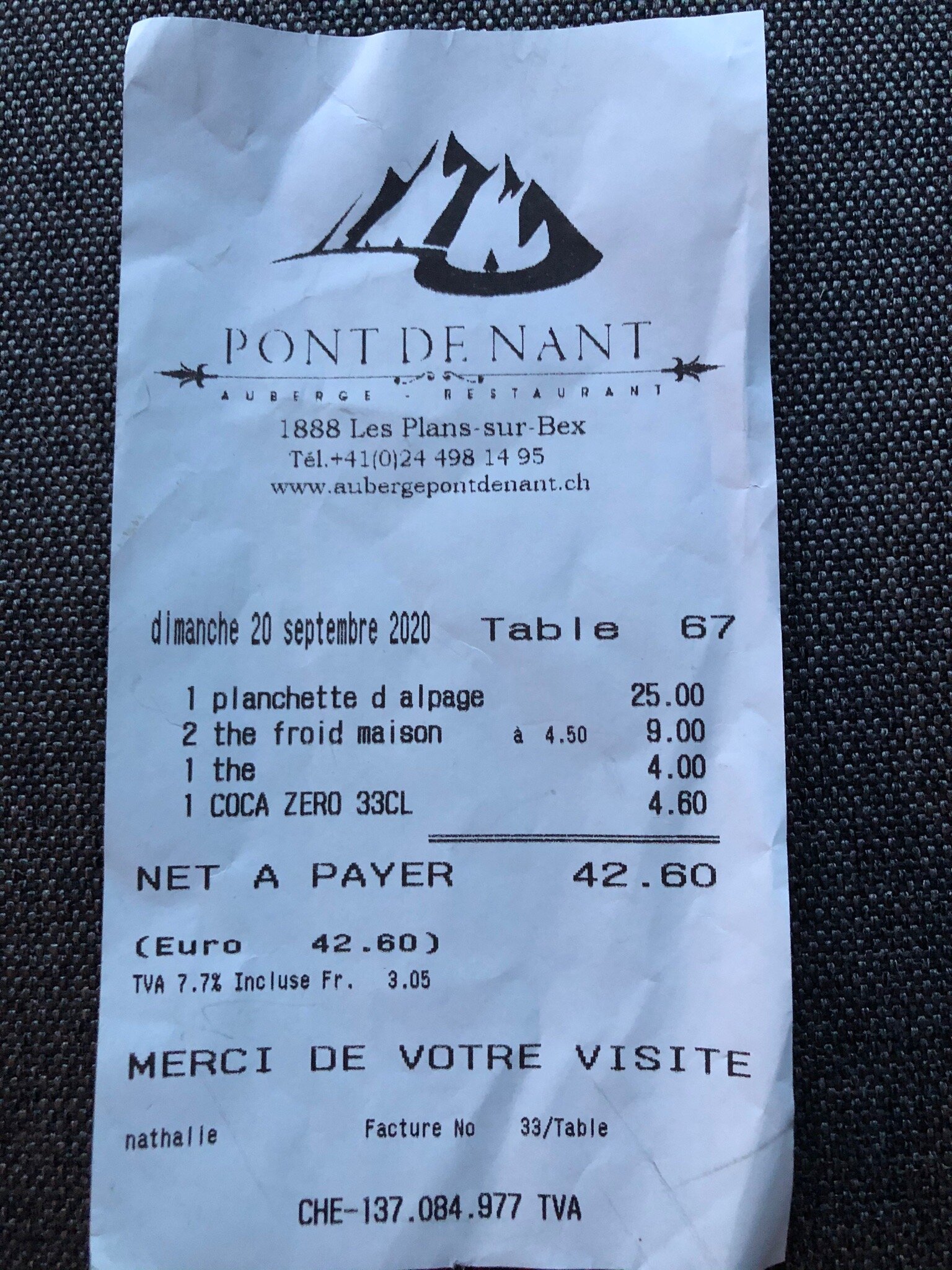 Auberge du Pont-de-Nant-官方